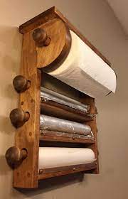 Decorative kitchen towel holder for the wall. Kitchen Roll Holder 4 Roll Dispenser Wall Mount Paper Towel Seran Wrap Foil Home Diy Home Decor Decor