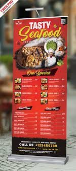 Desain menu makanan sehat anda terlihat biasa? Outdoor Restaurant Food Menu Roll Up Banner Psd Menu Card Design Food Menu Design Restaurant Menu Design