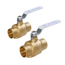 The Plumber S Choice 2 In Swt X 2 In Swt Premium Brass Full Port Ball Valve 2 Pack Brass Plumbing Home Depot