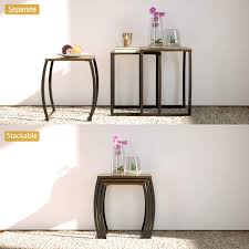 Amazon Com Roolee Nesting Coffee End Table Vintage Nightstand Side Accent Table Sofa Snack Table Set Of Sofa Snack Table Living Room Table Snack Table Set