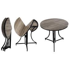 Spacemaster Space Saving Round Bistro Folding Table Brown Black In 2020 Round Folding Table Folding Table Space Saving Table