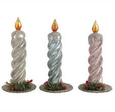Vintage Glass Christmas Candles Tabletop Decorations Theholidaybarn Com