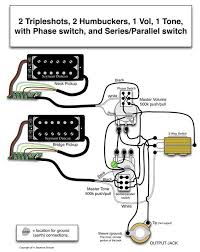 Humbucker, strat, tele, bass and more! Seymour Duncan Wiring Diagram 2 Triple Shots 2 Humbuckers 1 Vol With Phase Switch 1 Tone With Series Parallel Switch Guitar Diy Seymour Duncan Guitar Tech
