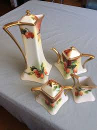 A Lanternier Co Limoges Tea Pot Chocolate Pot Sugar And Creamer Limoges Chocolate Pots Tea Pots Creamer