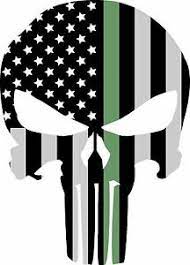 Punisher skull tattered green line subdued flag decal. Punisher American Usa Sniper Flag Skull Thin Green Line Vinyl Decal Sticker Jdm Ebay