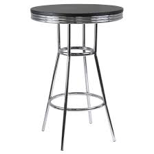 Summit Pub Table Bar Height Wood Black Bright Chrome Winsome Black Pub Table Metal Pub Table Pub Table