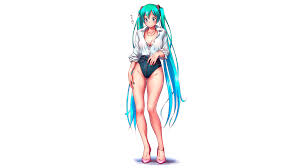 Anime pictures and wallpapers with a unique search for free. Wallpaper Anime Girls Vocaloid Hatsune Miku Turquoise Long Hair High Heels Legs Ecchi Simple Background Jean Shorts 1920x1080 Montana29 1613971 Hd Wallpapers Wallhere