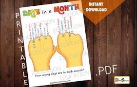 Teach Your Child To Remember Which Months Have 31 Day Which 30 28 Or 29 This Item Include Hands W In 2020 School Activities Education Poster Homeschool Activities