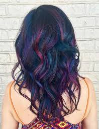 Purple and violet for black hair. 20 Amazing Blue Black Hair Color Looks
