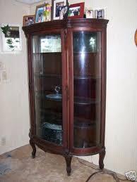 Some antique cabinets use a 12 1/2 radius 22 1/4 width x 27 1/4 height. Antique Curio Cabinet Oak Curved Glass 25098228