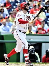 Homer Harper Washington Nationals Right Fielder Bryce Harper 34 Watches His Third Home Run Of The Day Lea Bryce Harper Nationals Park College World Series