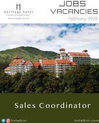 Search and/or drill down with filters to narrow down the listings. Jawatan Kosong On Twitter Heritage Hotel Cameron Highlands Is Looking For Sales Coordinator Further Detail Https T Co Hz3tideqcj Tag And Share To Your Friends Who Are Looking For New Hotel Jobs In Malaysia
