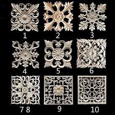 Enerhu 1 piece rubber wood carved applique onlay unpainted flower buds home furniture decoration l(15.75by3.94inch). 1x Rubber Wood Carved Floral Decal Craft Onlay Applique Furniture Diy Decor New Wood Appliques Unpainted Furniture Furniture Appliques