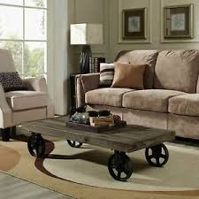 See the detailed pictures here. Coffee Table With Wheels Retro Industrial Metal Wood Top Living Room Furniture Ebay