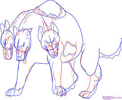 How To Draw Cerberus Step By Step Greek Mythology Mythical Drawings Guided Drawing Cerberus