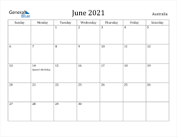2021 calendar in excel spreadsheet format. Australia June 2021 Calendar With Holidays