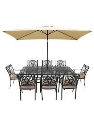 Lg Outdoor Devon 8 Seater Garden Dining Table And Chairs Set With Parasol Bronze In 2020 Dining Table Chairs Table And Chair Sets Table And Chairs
