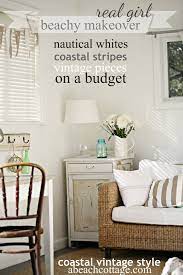 Beach Cottage Coastal Nautical Summer House Makeover On A Budget Beach Cottage Decor Coastal Living Rooms Cottage Decor