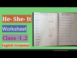 Check spelling or type a new query. He She It Worksheet For Class 1 Youtube