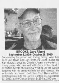 Obituary for Gary Albert BROOKS, 1939-2010