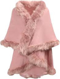 Ponchos are stylish, cozy, and, best of all, easy to knit! Buy Zlyc Women Fine Knit Open Front Faux Fur Trim Layers Poncho Cape Cardigan Sweater Online In Indonesia B08gftyfk3