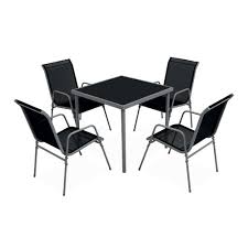 Salon De Jardin Aluminium Et Textilene Noir 6 Places Bergamo Salon De Jardin Aluminium Mobilier De Salon Salon De Jardin Design