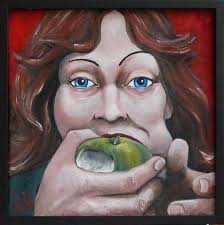 Eve, Discovering Adam's Allergy to Apples, Offers Him the Cabbage of  Temptation" Albrecht Dewar https://www.depressionart.net/037-temptation  Another example from the Museum's extensive Dewar collection, this from the  artist's series of Bible ...