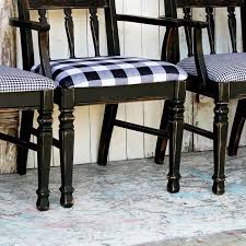 Chair cushion pad in black and white buffalo check plaid or choice of color, bar stool seat, dining, rocker glider, bench, kitchen patio cottageaccent. Black Buffalo Check Dining Chairs Plus Video Tutorial