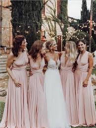 Pretty Mismatched A Line Lace Up Floor Length Long Bridesmaid Dresses Sw1068 Blush Pink Bridesmaid Dresses Light Pink Bridesmaid Dresses Mix Match Bridesmaids Dresses