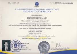 Apa yang dimaksud dengan ijazah ? Universitas Terbuka English