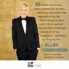 Perspective Courtesy Of Ellen Degeneres And Freedom To Marry Ellen Degeneres Ellen And Portia The Ellen Show