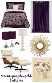 The purple arabesque patterned throw rug at the foot of the bed. I Want These Curtains Gold Bedroom Purple And Gold Bedroom Purple And Gold Bedroom Ideas