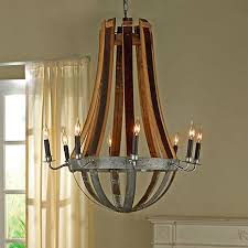 Reclaimed Wine Barrel Stave Chandelier Winebarrel Furniture Decorideas Decorsnob Wine Barrel Chandelier Wine Barrel Furniture Wine Barrel Lighting