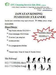 Keutamaan akan diberi kepada rakyat negeri johor darul ta'zim atau warganegara malaysia yang. Jawatan Cleaner Diperlukan Di Jawatan Kosong Johor Facebook