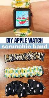 Diy how to make new watch band from friendship bracelet. Diy Srunchie Apple Watch Band We Three Shanes