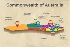 With its associated label (dg1 1, dg1 2) on a comprehensive background and is perfect for determining postcode boundaries, for sales, logistics, planning mailshots or as a regional reference guide. Vector Abstract 3d Australia Map With Internal Regional Boundaries Pins On Vintage Background Royalty Free Cliparts Vectors And Stock Illustration Image 104036517