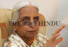 Girija Devi, well known Hindustani vocalist, during an interview for The  Hindu, in Bangalore...
