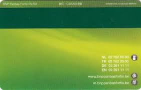 Vital de coster 42, leuven, 3000, belgium. Bank Card Bnp Paribas Fortis Bnp Paribas Fortis Belgium Col Be Gm 0009
