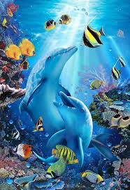Kiss In The Sea Dolphin Art Sea Life Art Beautiful Sea Creatures