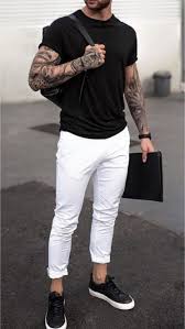 Black And White Pants Outfit 11 Great White Pants Outfits Mr Streetwear Magazine White Pants Men Sneakers Outfit Men White Pants Outfit Mens
