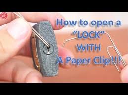 A how to video showing you how to pick a lock with a paper clip. Pick Locks With Paperclips Youtube Diy Lock Paper Clip Hacks Diy