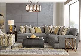 Cindy Crawford Home Palm Springs Gray 4 Pc Sectional Living Room Sets Gray Gold Living Room Living Room Sets Furniture Living Room Grey