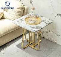 2023 New Arrival Modern Marble Living Room Gold Furniture Luxury Side Table