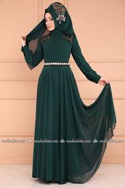 Sal Kombinli Sifon Abiye Ech7046 Zumrut Victorian Dress Fashion Dresses