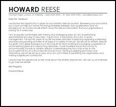You can use this example to guide you. Athletic Director Cover Letter Sample Cover Letter Templates Examples