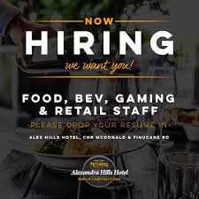 Restaurant hours are between 10am and 10pm and you can reserve your table online here, or by. The Alexandra Hills Hotel Now Hiring Food Beverage Gaming Retail Staff Our Establishment Is Now Fully Open And Looking To Hire New Staff To Join Our Team Sound Like