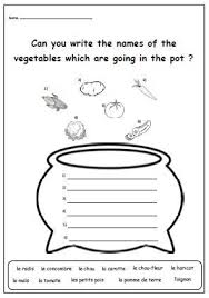 Activity French Worksheet To Learn Names Of Vegetablesprimary Etsy French Worksheets Word Activities Writing Words