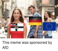 The movement protests against other political opponents by using specific hashtags, creating content on youtube and by sharing memes. This Meme Was Sponsored By Afd Meme On Me Me