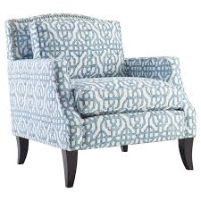 Blue White Accent Chairs With Arms And Large Back On Black Wooden Base Having Rectangle Cushion Furniture Living Room Chairs Homeware Furniture I've been remodeling my bedroom and this chair is probably the best purchase i've made so far!