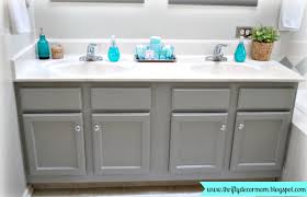 Painted Gray Cabinets Aqua Accessories For A Pop Of Color Painting Bathroom Cabinets Grey Bathroom Paint Grey Cabinets